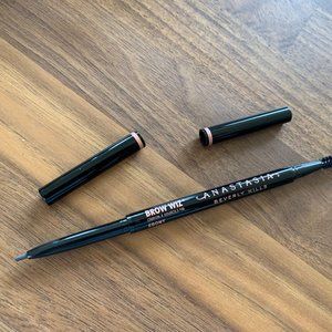 Anastasia Beverly Hills Brow Wiz Ebony full size + Brow Definer Ebony sample